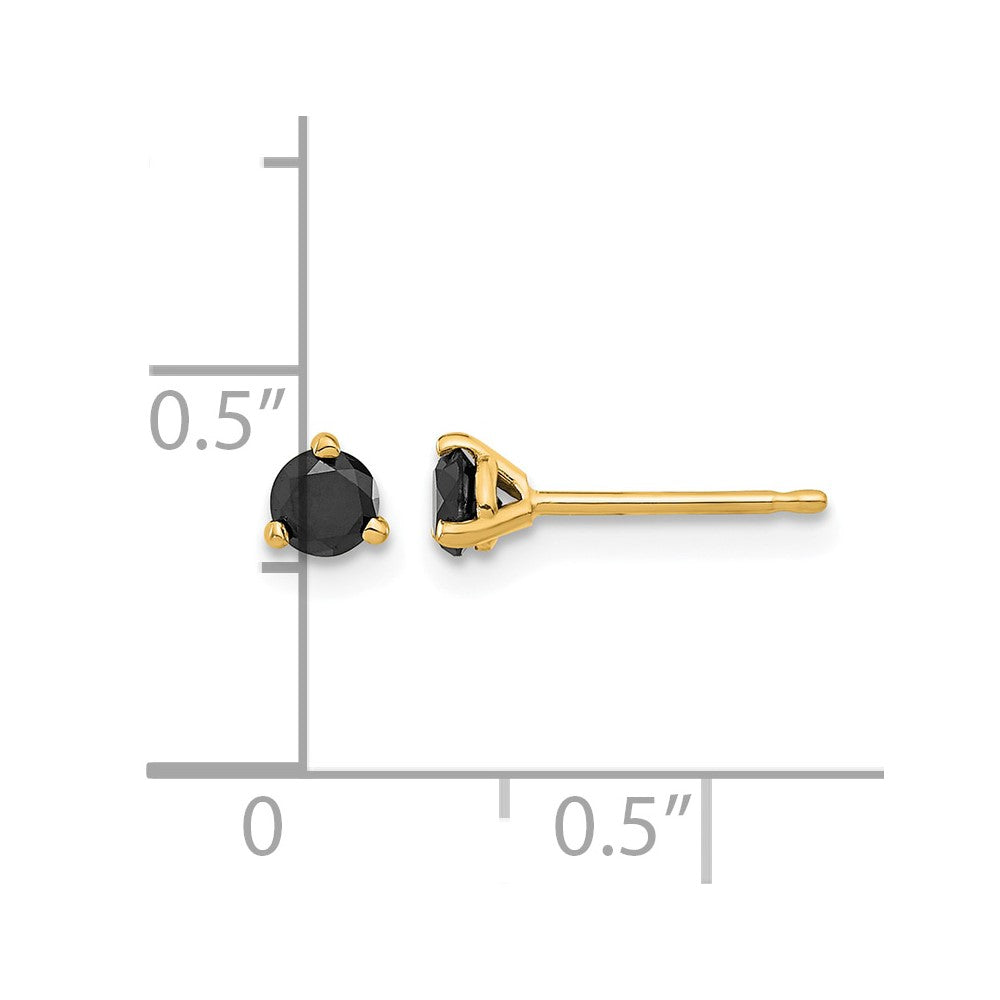 14k 1/3 carat Black Diamond Stud Earrings
