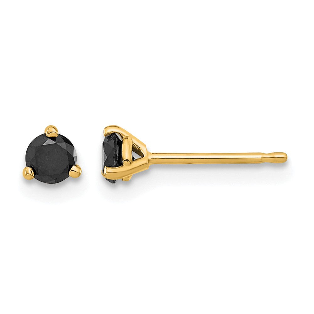 14k 1/3 carat Black Diamond Stud Earrings