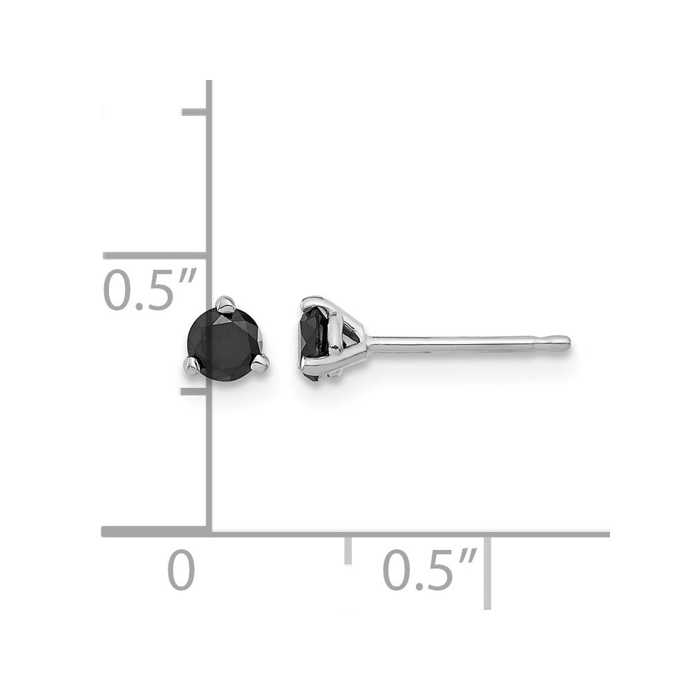 14k White Gold 1/3 carat Black Diamond Stud Earrings