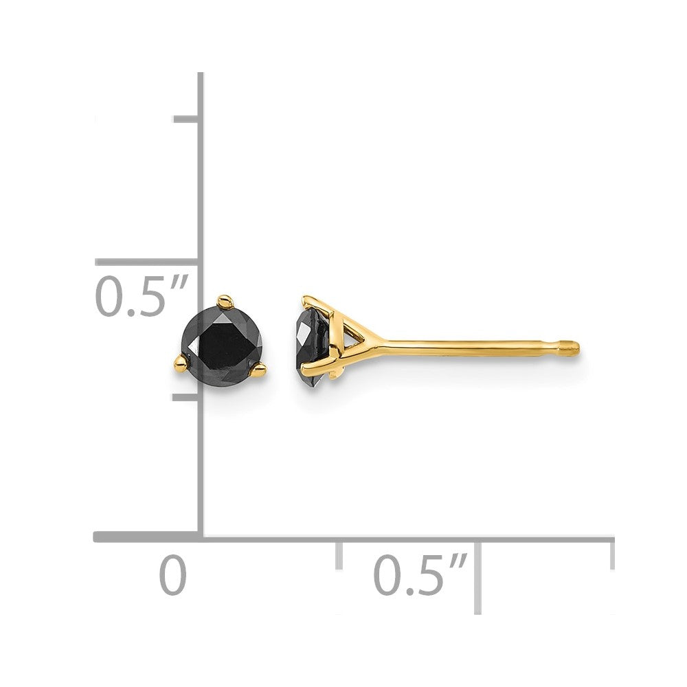 14k 3/8 carat Black Diamond Stud Earrings