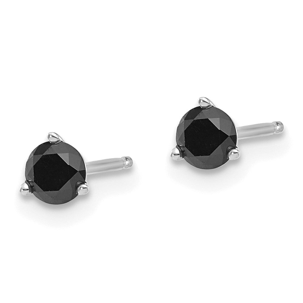 14k White Gold 3/8 carat Black Diamond Stud Earrings