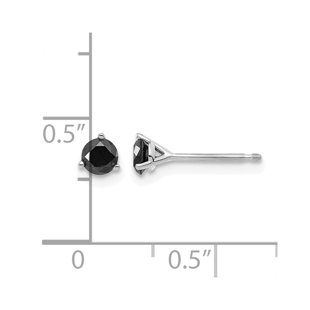 14k White Gold 3/8 carat Black Diamond Stud Earrings