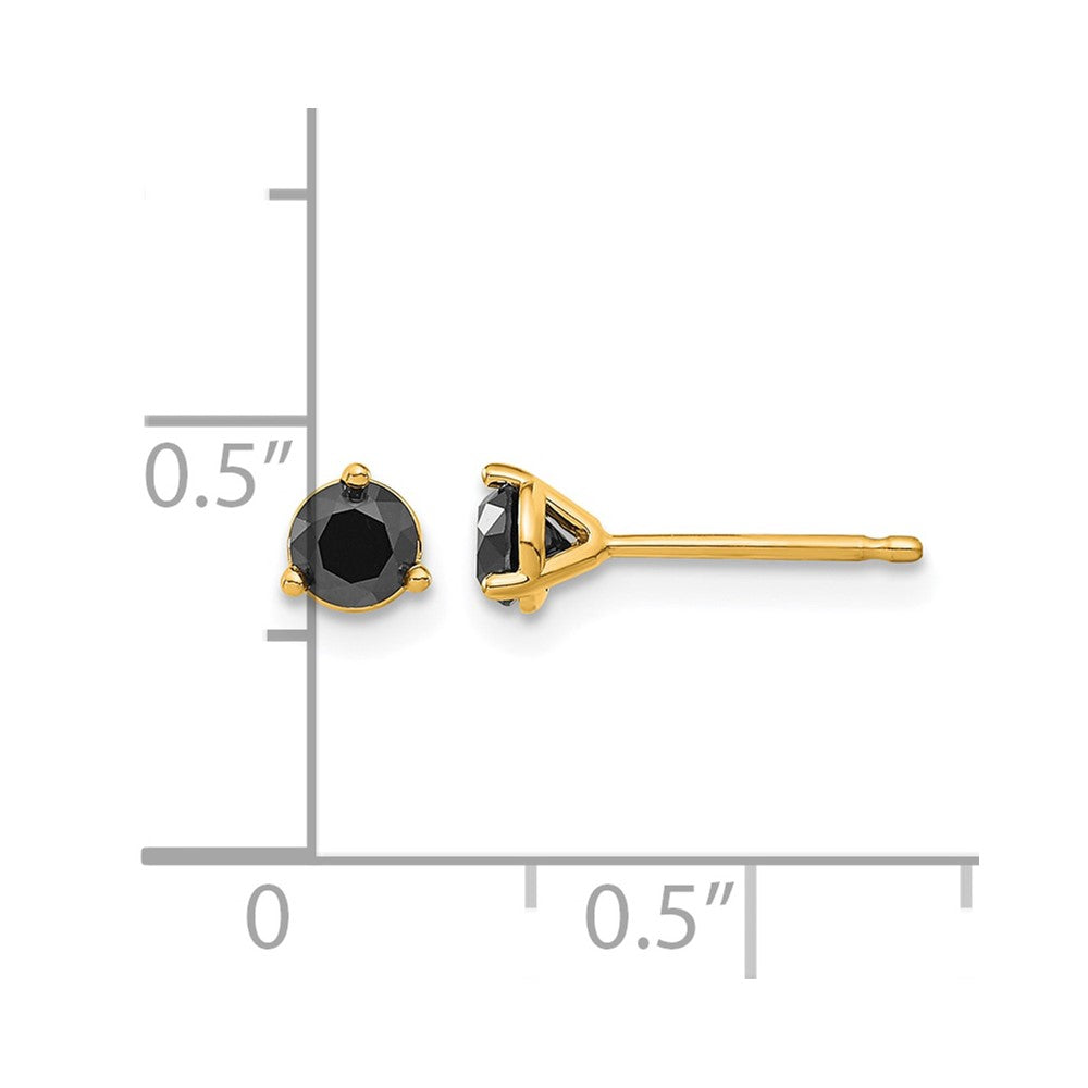 14k 1/2 carat Black Diamond Stud Earrings