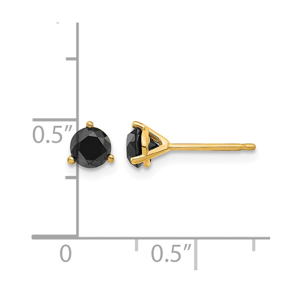 14k 3/4 carat Black Diamond Stud Earrings