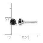 14k White Gold 3/4 carat Black Diamond Stud Earrings