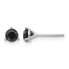 14k White Gold 3/4 carat Black Diamond Stud Earrings