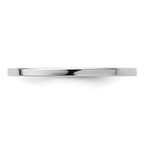 14K White Gold 1.2mm Flat Polished Stackable Band