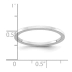 14K White Gold 1.2mm Flat Polished Stackable Band