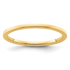 14K Yellow Gold 1.2mm Flat Polished Stackable Band