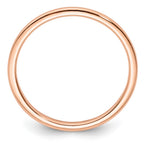 14K Rose Gold 1.2mm Half Round Polished Stackable Band