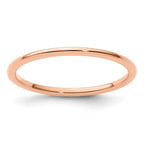 14K Rose Gold 1.2mm Half Round Polished Stackable Band