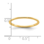 14K Yellow Gold 1.2mm Half Round Polished Stackable Band