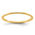 14K Yellow Gold 1.2mm Half Round Polished Stackable Band