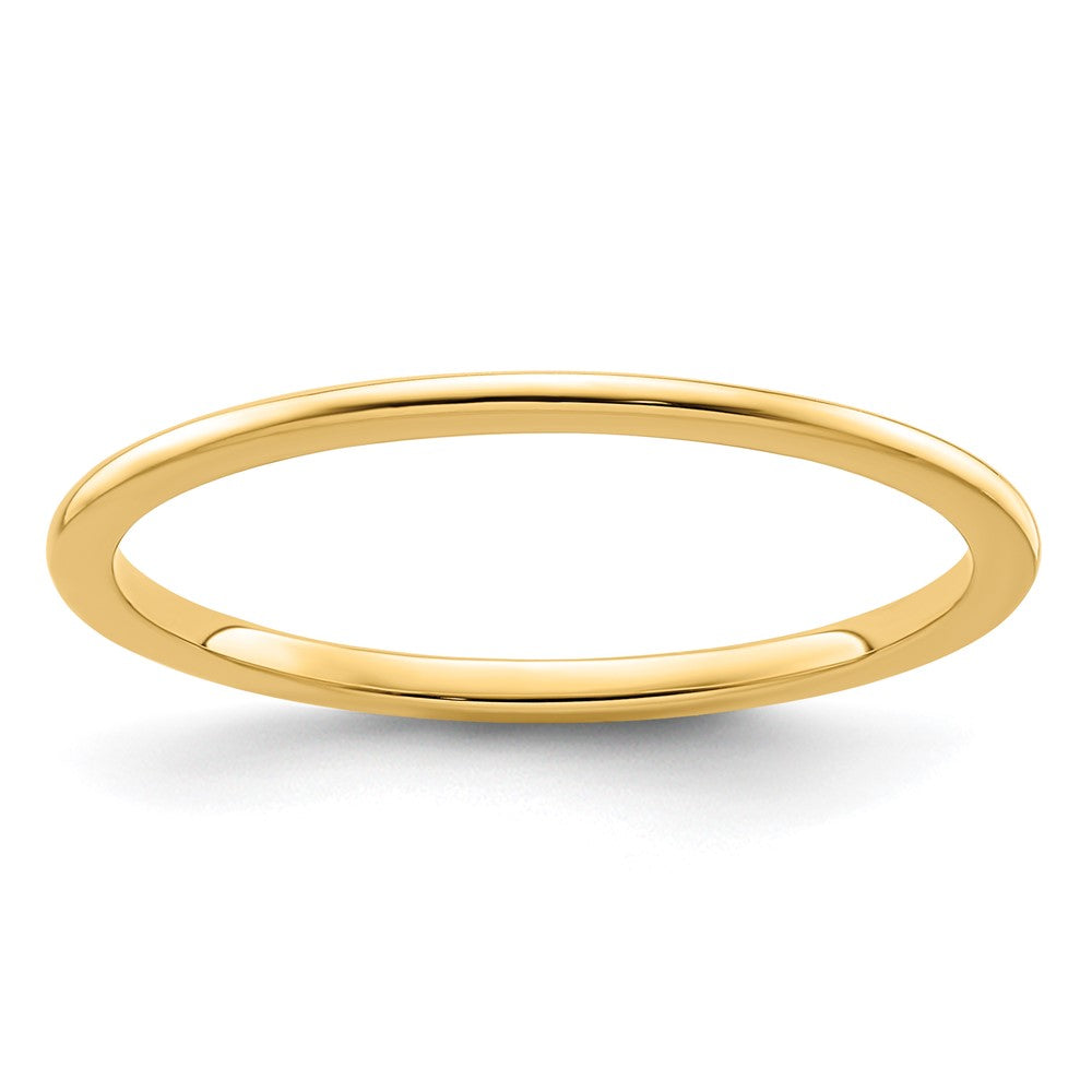 14K Yellow Gold 1.2mm Half Round Polished Stackable Band
