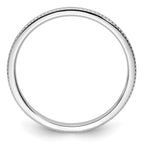 14K White Gold 1.2mm Beaded Stackable Band