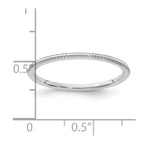 14K White Gold 1.2mm Beaded Stackable Band