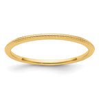 14K Yellow Gold 1.2mm Beaded Stackable Band