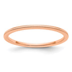 14K Rose Gold 1.2mm Milgrain Stackable Band