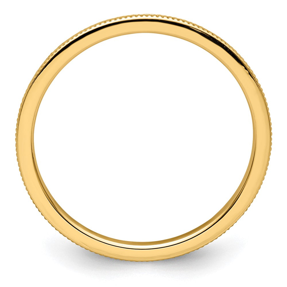 14K Yellow Gold 1.2mm Milgrain Stackable Band