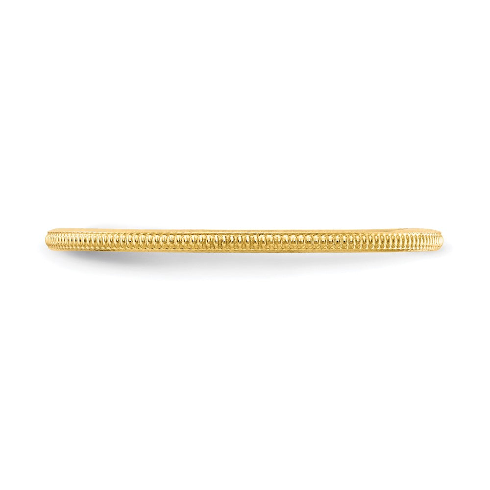 14K Yellow Gold 1.2mm Milgrain Stackable Band