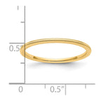 14K Yellow Gold 1.2mm Milgrain Stackable Band