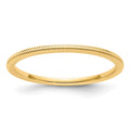 14K Yellow Gold 1.2mm Milgrain Stackable Band