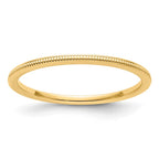14K Yellow Gold 1.2mm Milgrain Stackable Band
