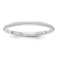 14k White Gold 1.5mm Milgrain Stackable Band