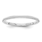 14k White Gold 1.5mm Milgrain Stackable Band