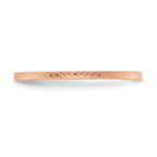 14K Rose Gold 1.2mm Criss-Cross Pattern Stackable Band
