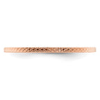 14K Rose Gold 1.2mm Criss-Cross Pattern Stackable Band