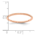 14K Rose Gold 1.2mm Criss-Cross Pattern Stackable Band