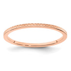 14K Rose Gold 1.2mm Criss-Cross Pattern Stackable Band