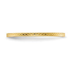14K Yellow Gold 1.2mm Criss-Cross Pattern Stackable Band