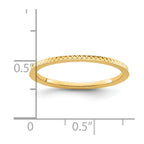 14K Yellow Gold 1.2mm Criss-Cross Pattern Stackable Band