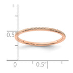 14K Rose Gold 1.2mm Twisted Wire Pattern Stackable Band