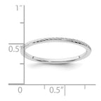 14K White Gold 1.2mm Twisted Wire Pattern Stackable Band