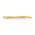 14K Yellow Gold 1.2mm Twisted Wire Pattern Stackable Band