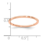 14K Rose Gold 1.2mm Flat Satin Stackable Band