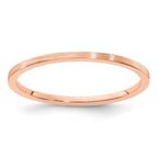 14K Rose Gold 1.2mm Flat Satin Stackable Band