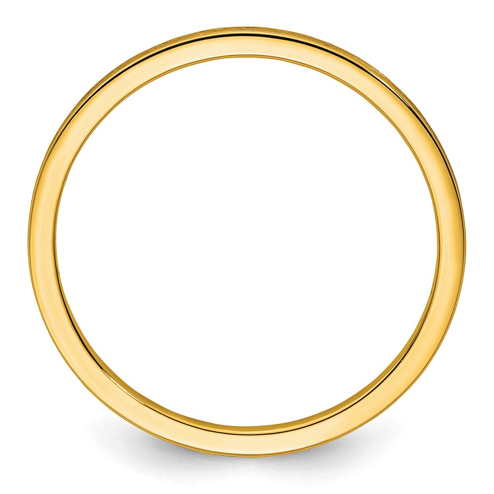 14K Yellow Gold 1.2mm Flat Satin Stackable Band