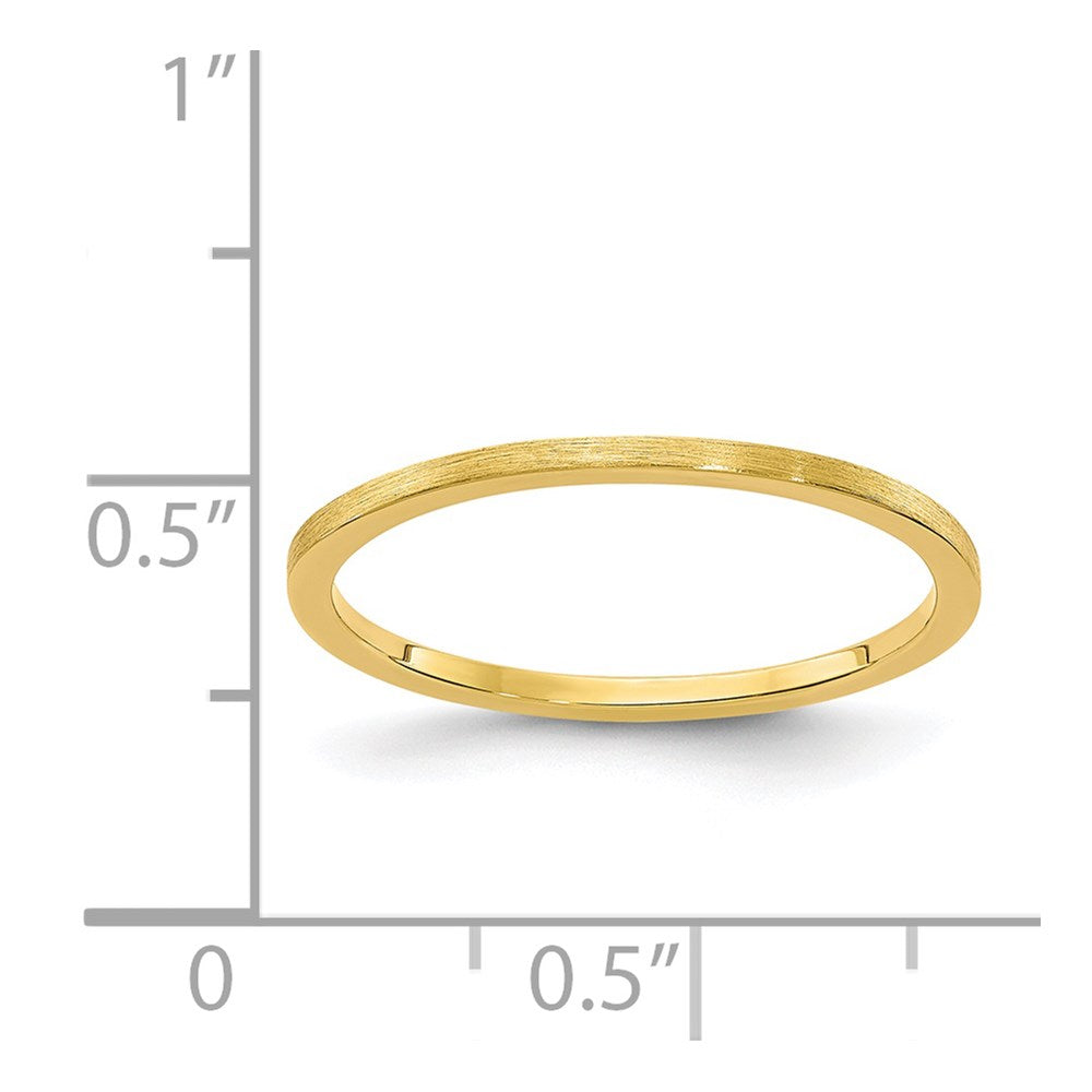 14K Yellow Gold 1.2mm Flat Satin Stackable Band