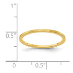 14K Yellow Gold 1.2mm Flat Satin Stackable Band