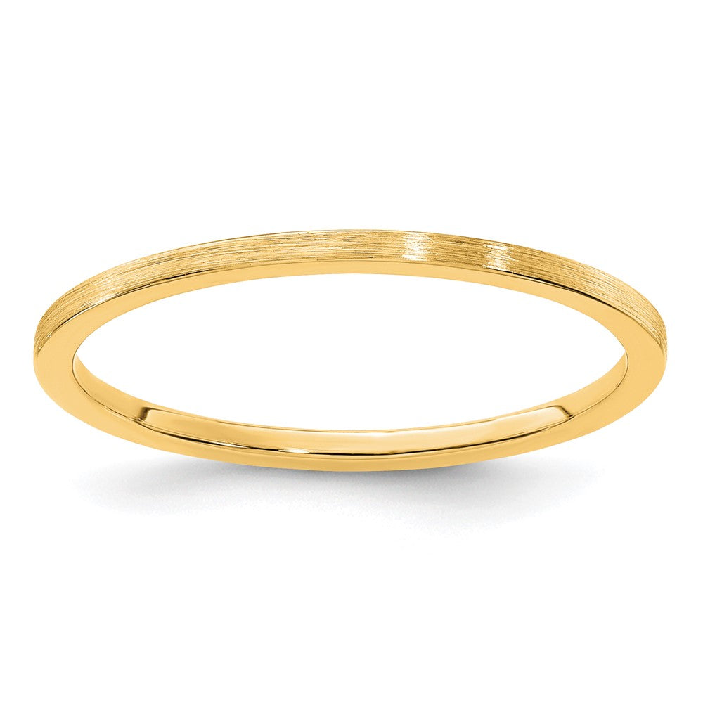 14K Yellow Gold 1.2mm Flat Satin Stackable Band