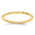 14K Yellow Gold 1.2mm Flat Satin Stackable Band