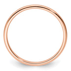 14K Rose Gold 1.2mm Half Round Satin Stackable Band