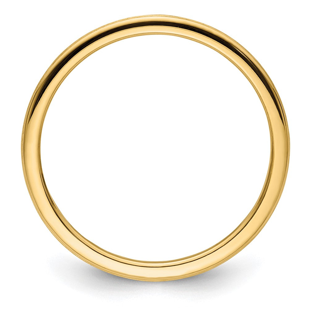 14K Yellow Gold 1.2mm Half Round Satin Stackable Band