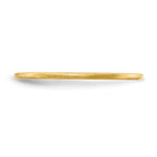 14K Yellow Gold 1.2mm Half Round Satin Stackable Band