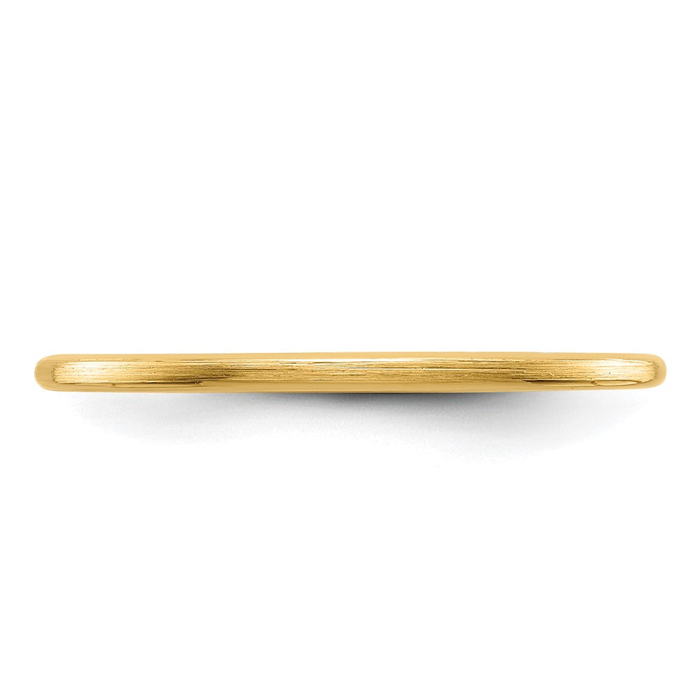 14K Yellow Gold 1.2mm Half Round Satin Stackable Band