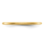 14K Yellow Gold 1.2mm Half Round Satin Stackable Band